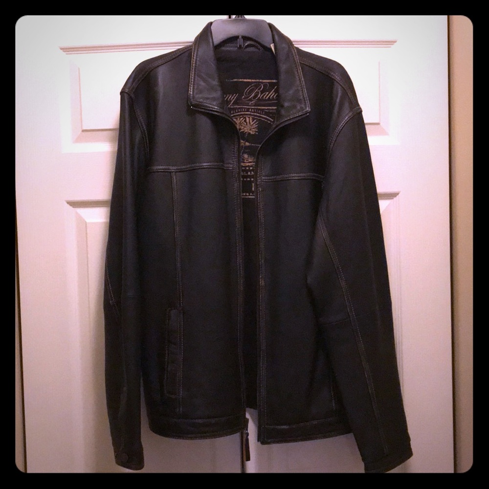 🔥 Tommy Bahama Leather Bomber Jacket 🔥